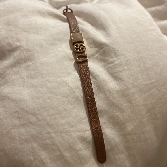 Like New Leather Tory Burch Charm Bracelet with Buckle Clasp - Picture 2 of 2